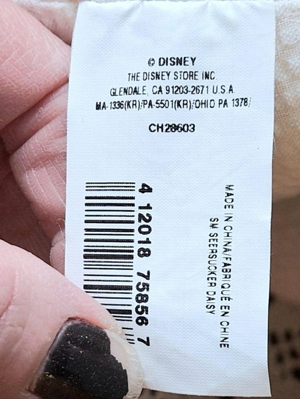 Disney 1990s Daisy Duck Plush In Pastel Seersucker Fabric With Bracelet - Picture 2 of 15